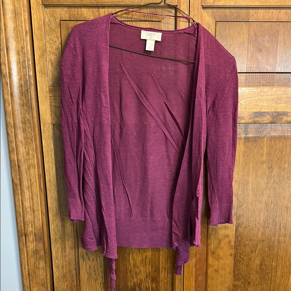Loft Women's Purple Open Front Sweater